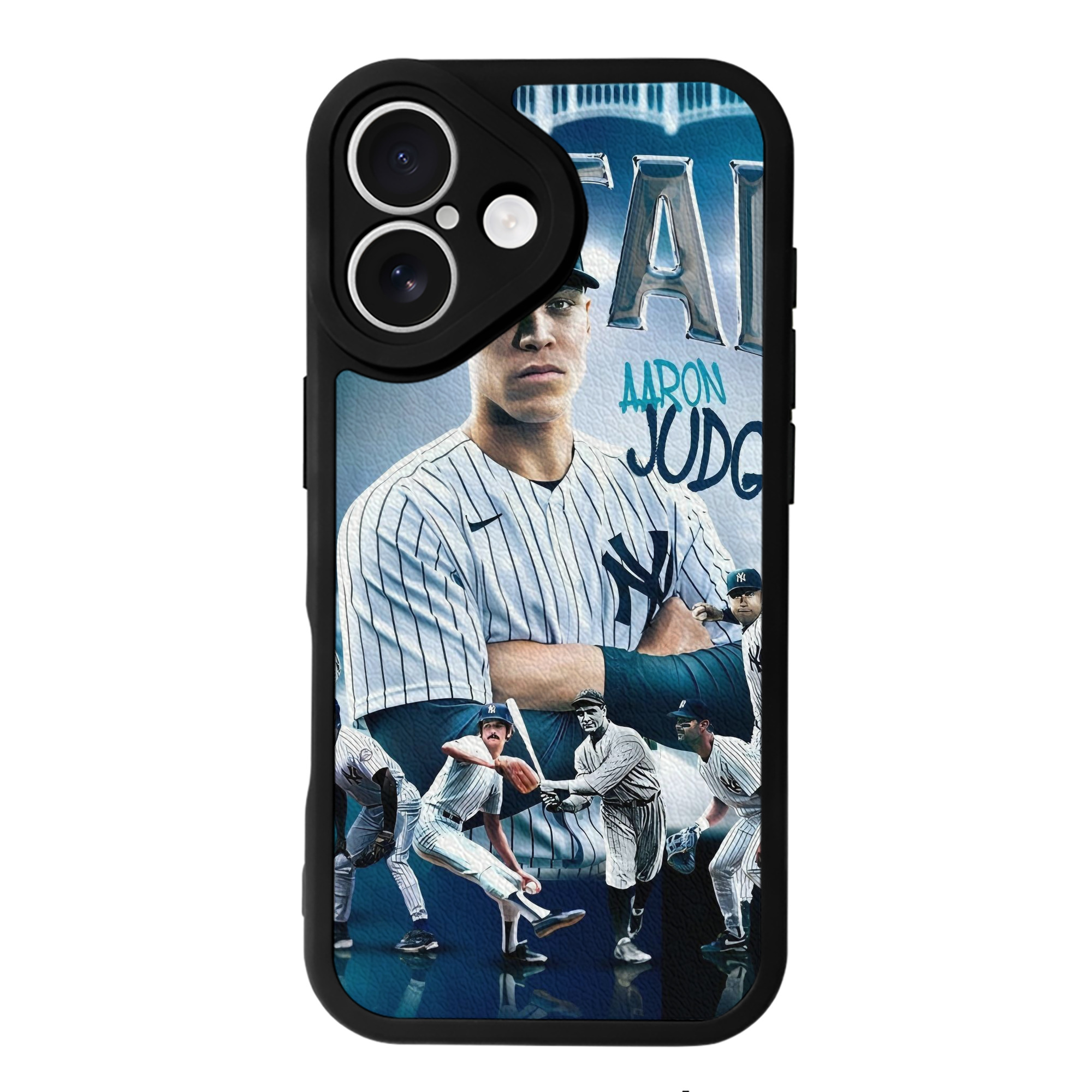 Aaron Judge Yankees Captain IPhone 16 Silicone Leather Case – UV Print, Lambskin Texture – Perfect Fit, Wireless Charging Compatible, Scratch Resistant, Precise Cutouts – Stylish Protection For IPhone 16